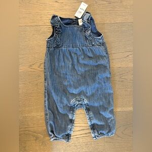 Baby gap soft denim baby girl romper 3-6M NWT retail $69